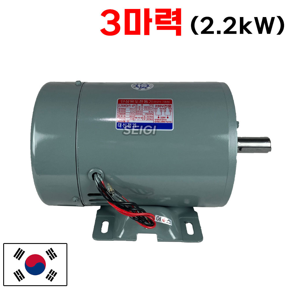 국산 3마력 단상모터 2.2kW 단상유도전동기 분무기 모타, 1개 228,500원