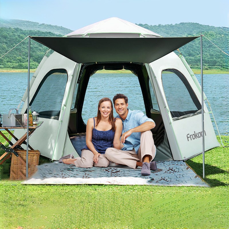 캠핑세일 Frokom 자동 원터치텐트 대형텐트 육각 돔텐트 방수 자외선차단 캠핑텐트 5-8인용 68,990원