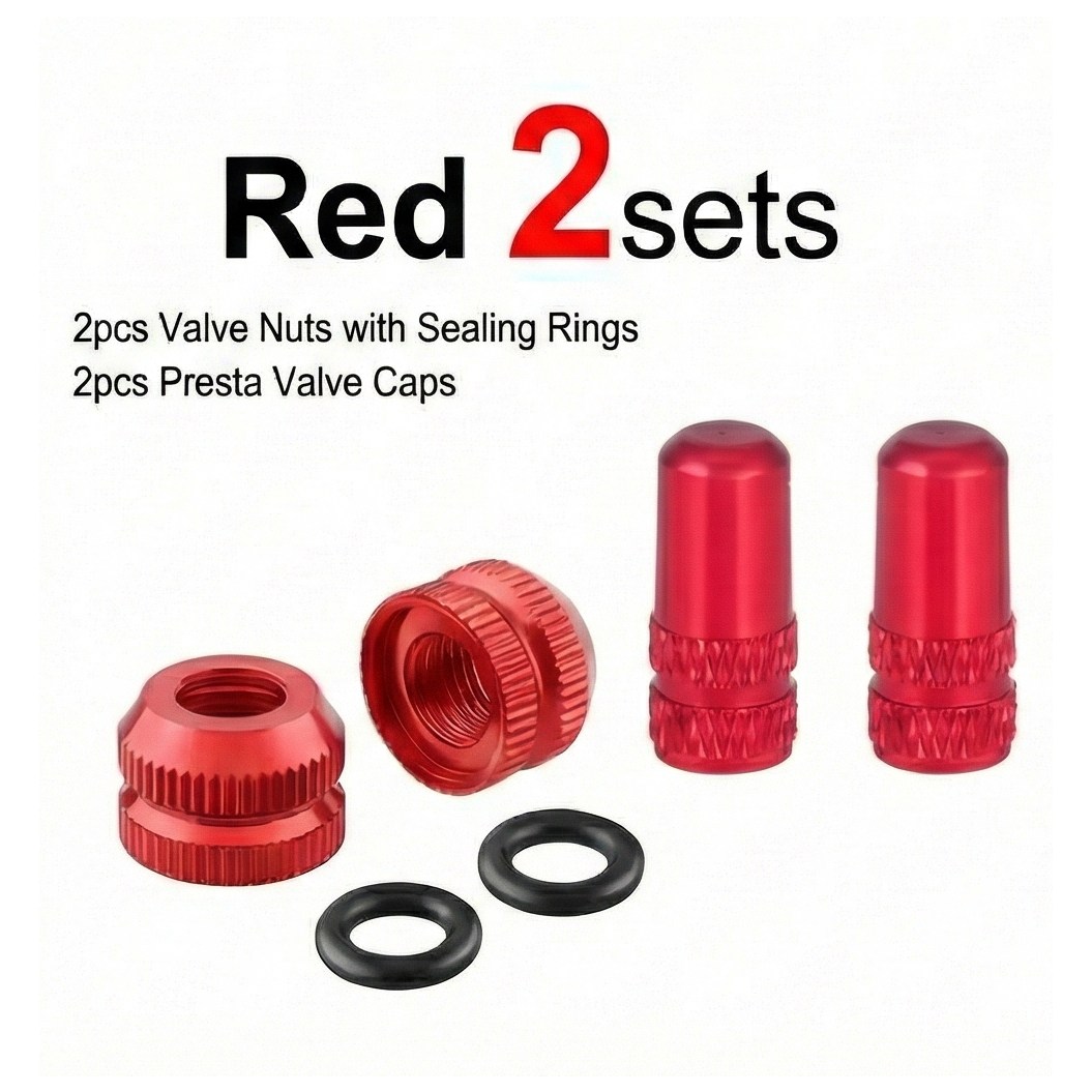 [RCM] 자전거 알루미늄 프레스타 밸브캡 2개 + 밸브너트 2개 (바퀴2개분) - 자전거 밸브마개 8,500원