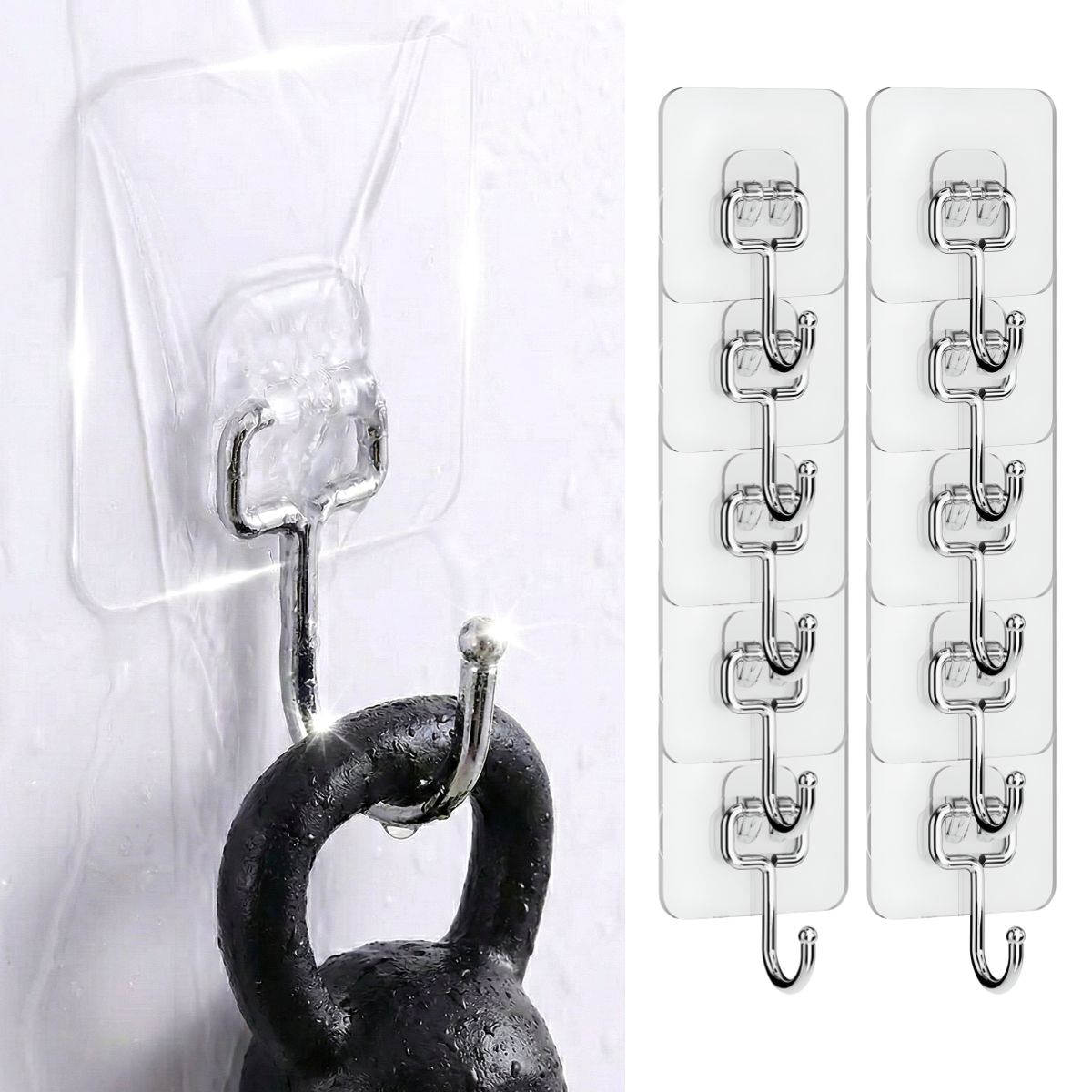 프렌델리 초강력 무타공 투명 멀티후크 벽 천장 접착고리, 10개, 클리어 8,900원