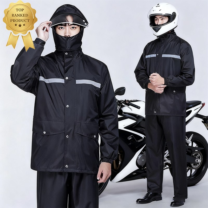 쟈오시 고급 메쉬 이중안감 더블챙 우비 상하의세트 초강력방수 아웃도어 라이딩 우의 24,900원