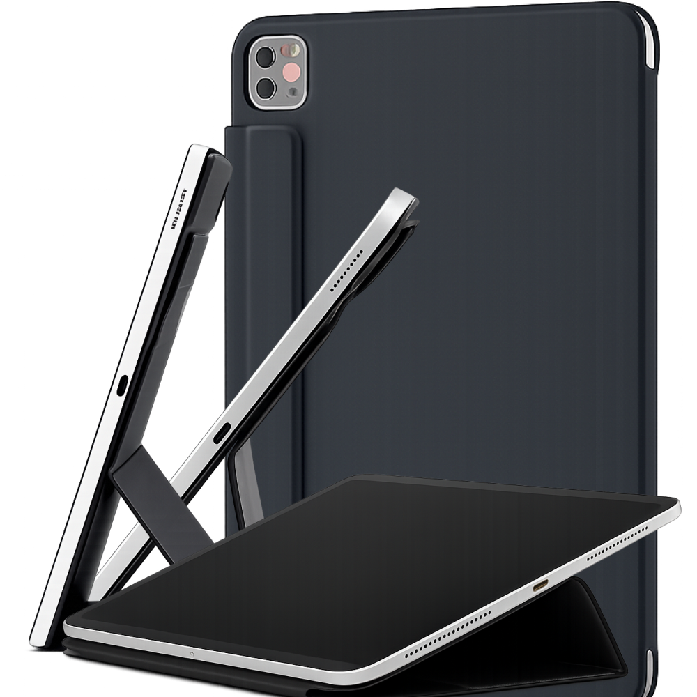 모키보 프리앵글 각도조절이 되는 아이패드 케이스 거치대 커버 에어 미니 프로 호환 펜슬수납 마그네틱 - 슬림, 블랙, 1개 39,900원