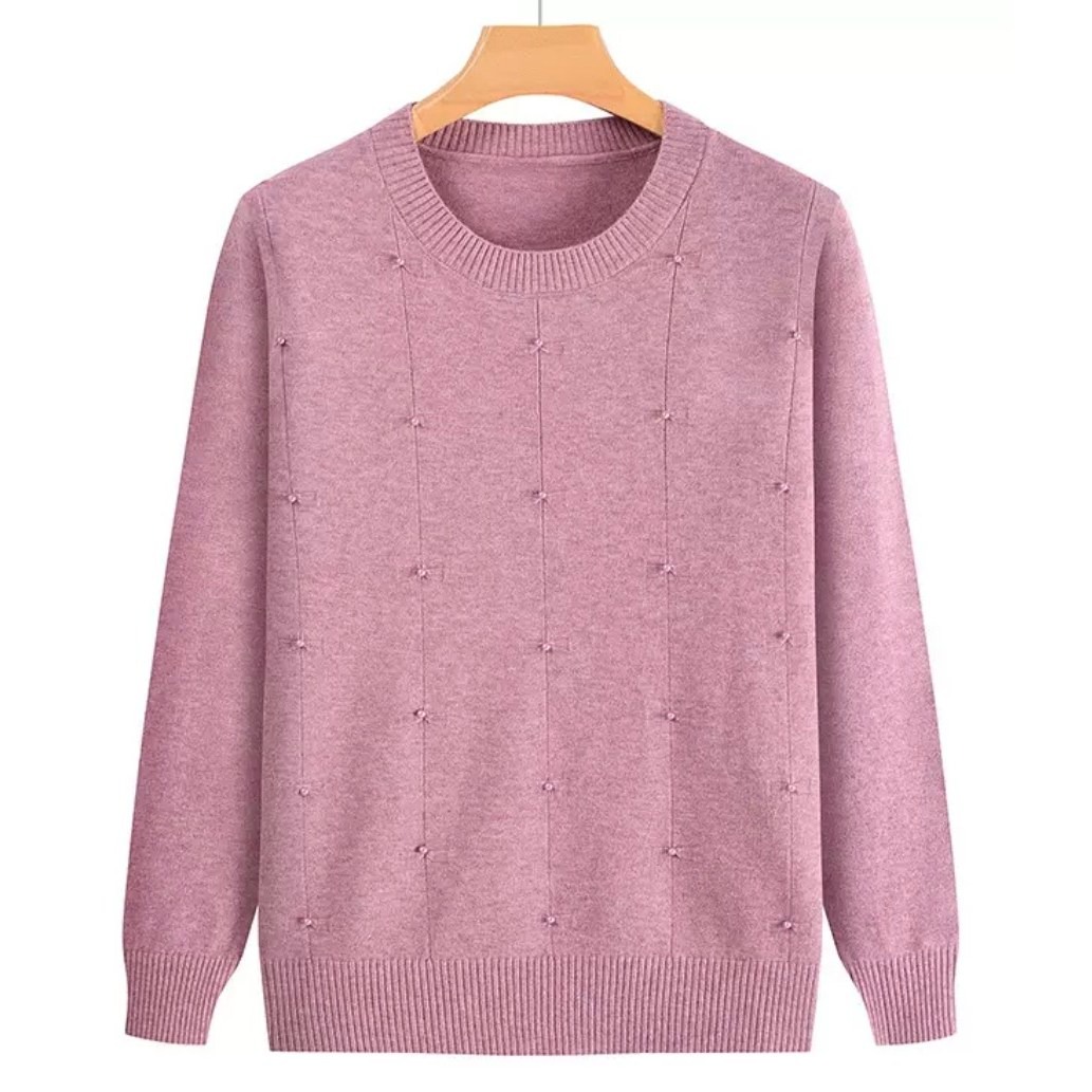 여성 중년여성 니트 라운드넥 진주포인트 간절기 데일리 니트 22,900원