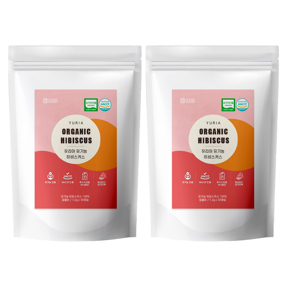 유리아 유기농 히비스커스 생분해 삼각티백, 1.2g, 50개입, 2개 28,920원
