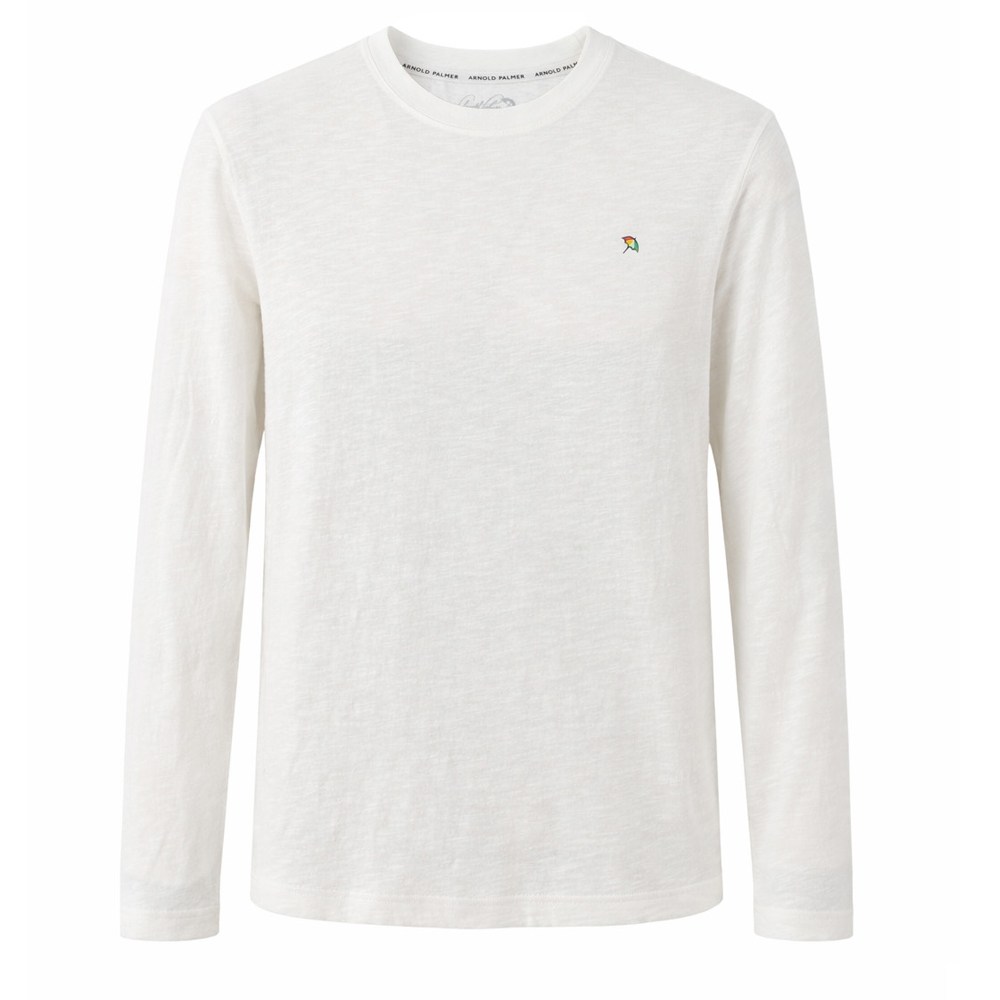 아놀드파마 베이직 긴팔 라운드 티셔츠 화이트 12,000원