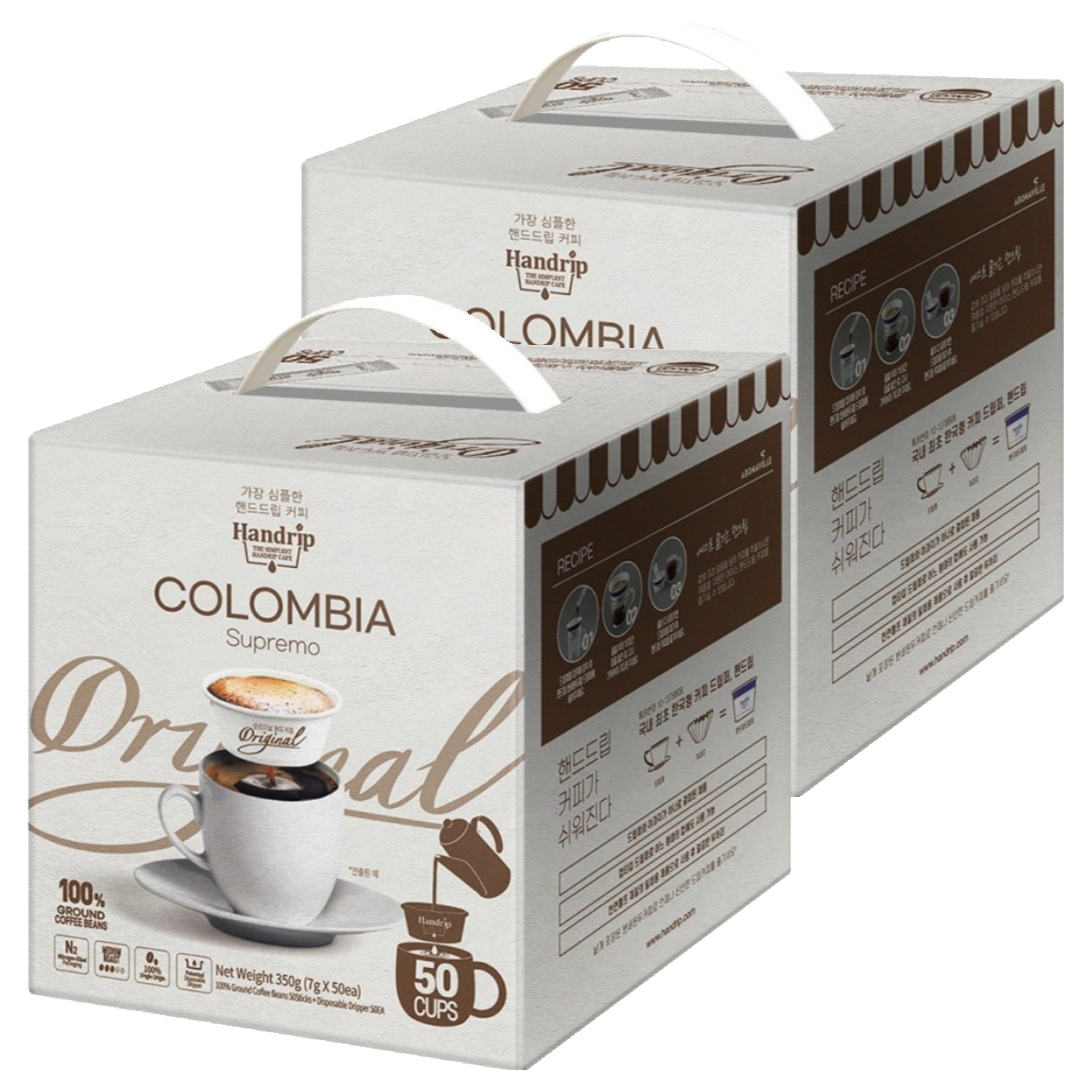 핸드립 오리지널 콜롬비아 수프리모 드립백커피, 7g, 50개입, 2개 43,700원