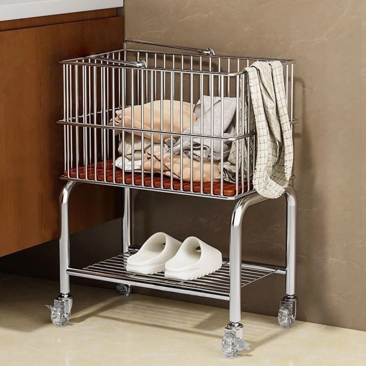 MRS 이동식 철제 트롤리 빨래바구니 수납차 49,050원