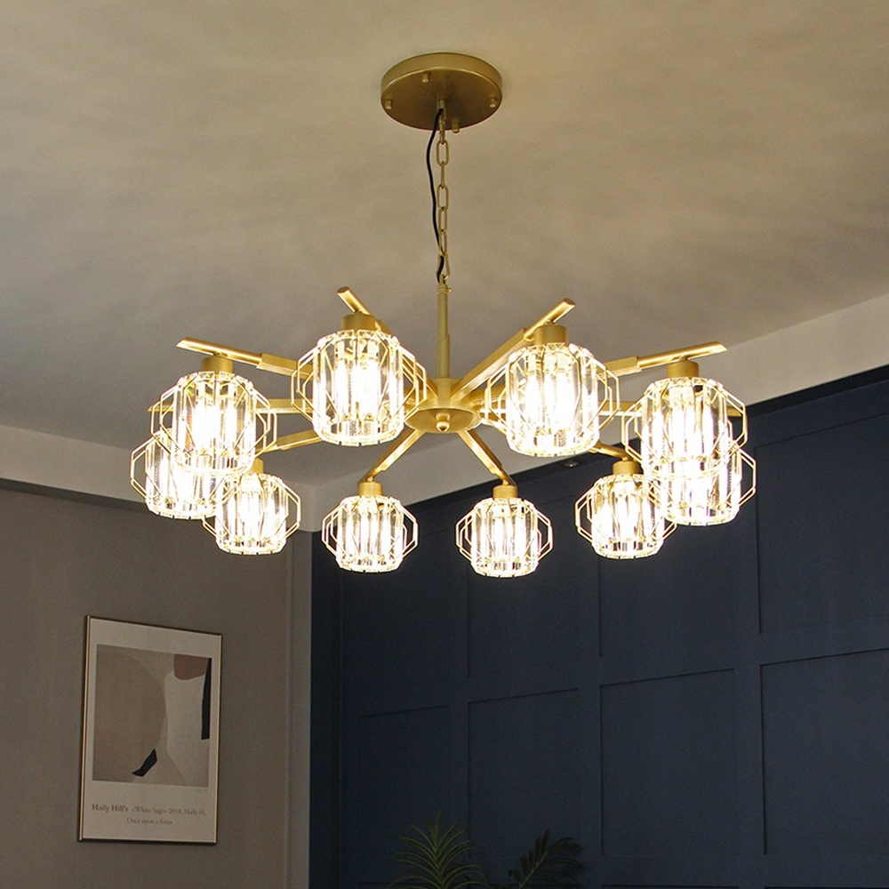 리스코 10등 펜던트 거실 인테리어 조명, 골드 640,000원