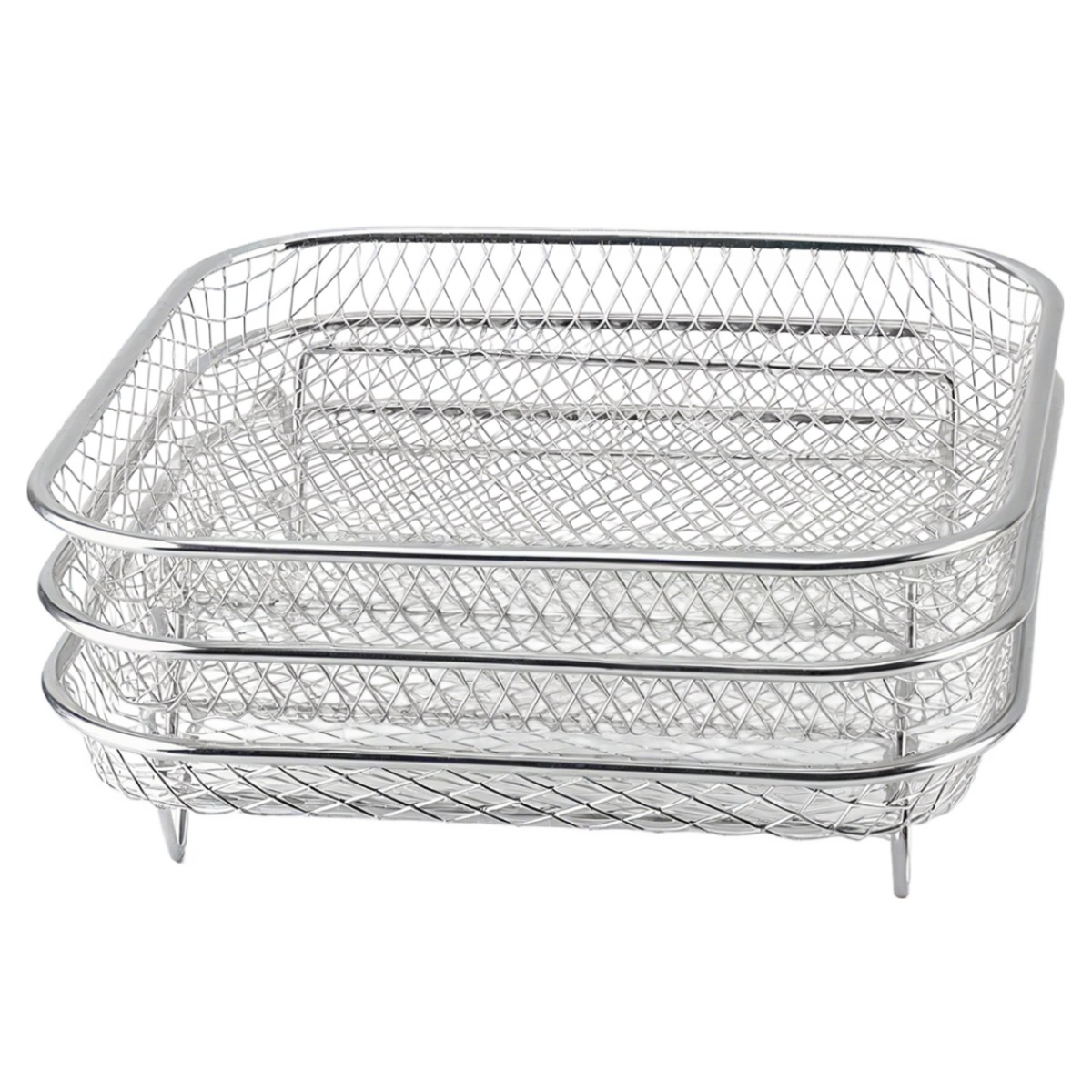 Ryusei 에어프라이어 스텐 채반 접시 다용도 원형 사각형 메쉬 튀김 거름망 그릴 가정용 타공 바구니 JHC144, 3개, 은색 29,900원