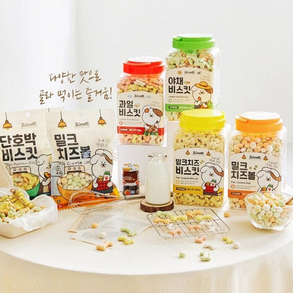비스코티 강아지 비스킷 800g 2개 애견 간식 스낵 과자 비스캣 쿠키 과일 야채 밀크치즈, 2개, 800g, 과일 비스킷 27,500원