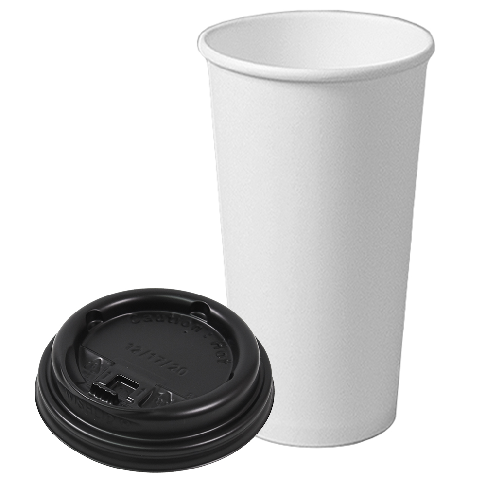 테이크아웃 종이컵 22온스 (660ml) 종이컵 + 개폐형 검정 리드 1박스(1000개) 뚜껑포함 93,000원