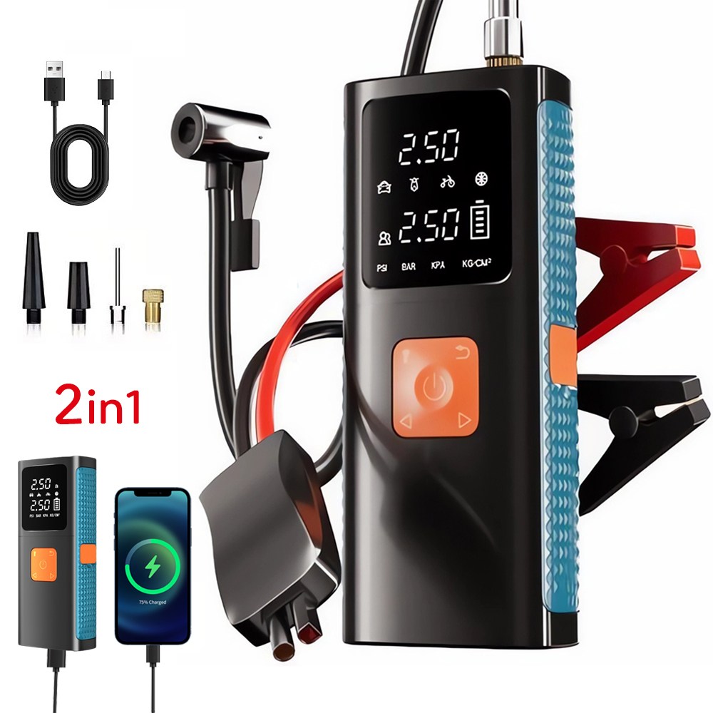 ZOZOFO 점프스타터 에어펌프 긴급시동 보조배터리 12V 휴대용 공기주입기 8000 42,900원