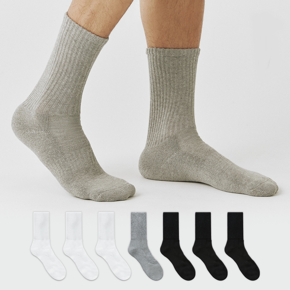 GGRN 남성용 스탠다드 맨 파일 쿠션 크루 삭스 양말 8켤레 세트 14,350원