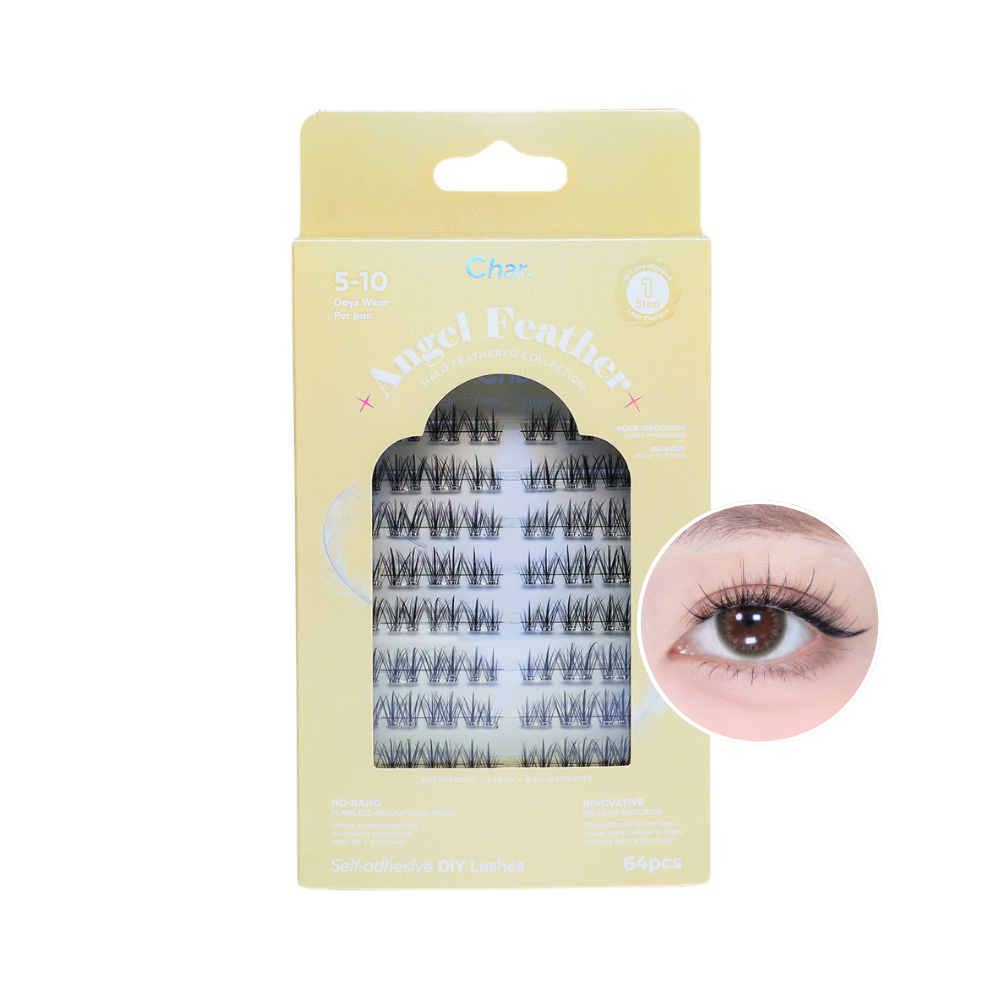 Char 핸드메이드 할로 피더 콜렉션 앤젤 피더 인조 속눈썹, 1개, 블랙 44,800원