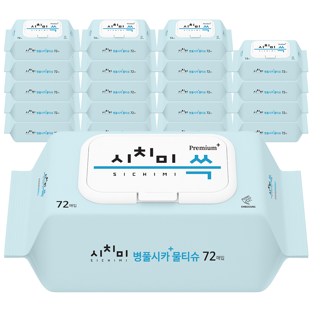 시치미 쓱 병풀시카 플러스 물티슈 캡형, 70g, 72매, 20개 25,500원