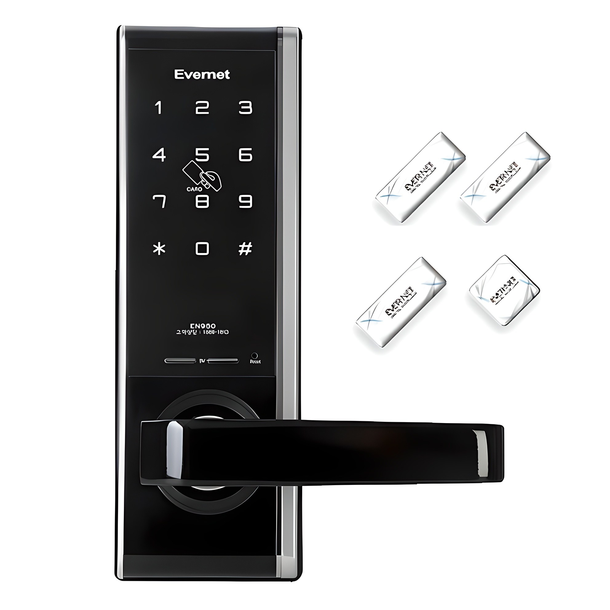 에버넷 무타공 디지털 손잡이 있음 도어락 세트 61,500원