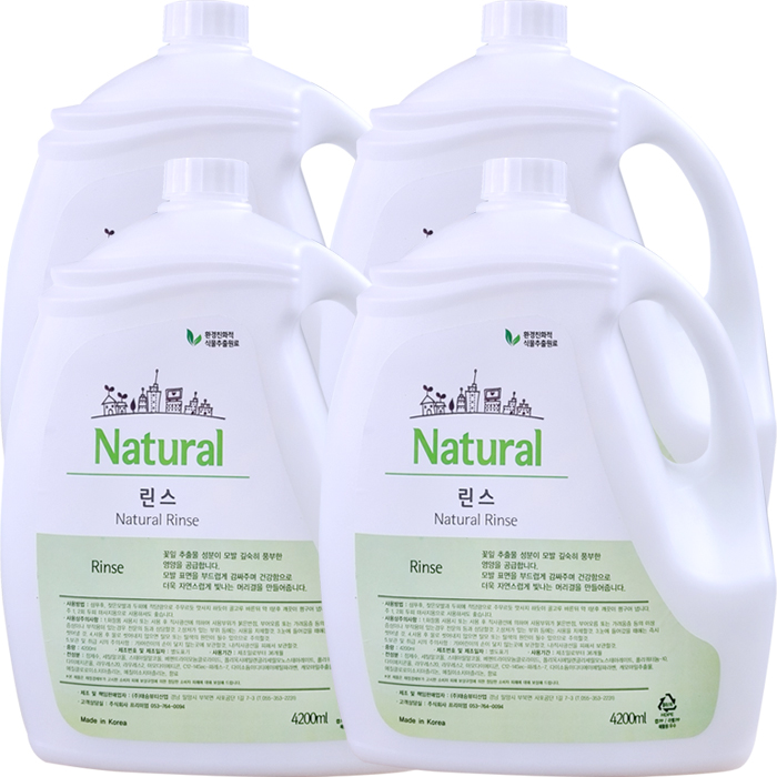 내추럴 린스 4.2kg 업소용 호텔용 사우나 대용량 4200ml, 4개, 4.2L 38,900원