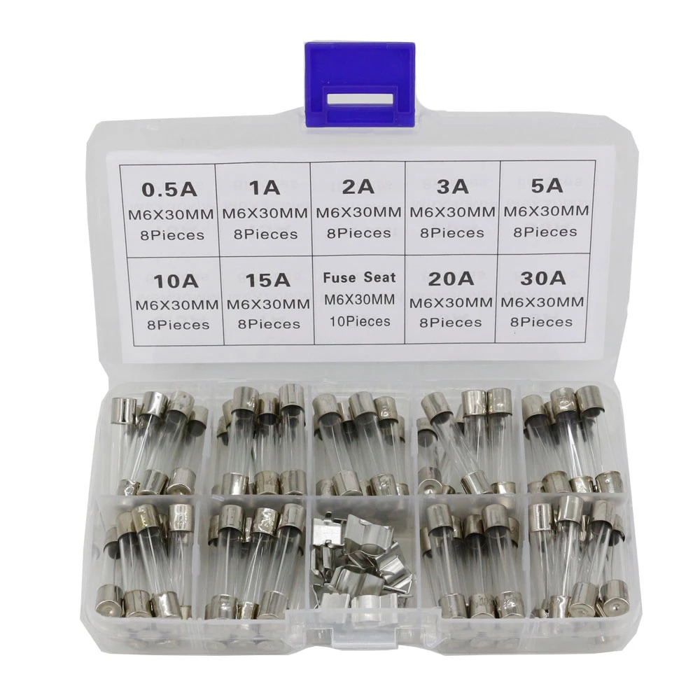 진주바다 차량용 휴즈 세트 유리관휴즈 6X30mm 9종 72개 세트, 1개 6,090원