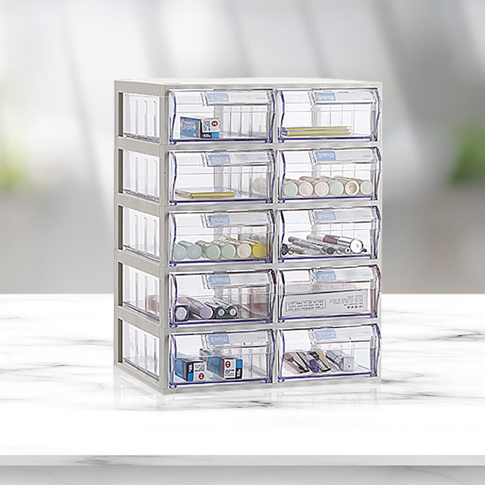 생활공감 A타입 수납함 2x5_플라스틱 투명 책상 정리함 서랍장 30,900원