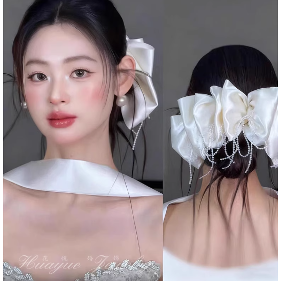 즘콩 웨딩 헤어밴드 리본 진주 머리 장식 띠 코사지 핀 셀프 브라이덜 샤워 촬영 17,900원