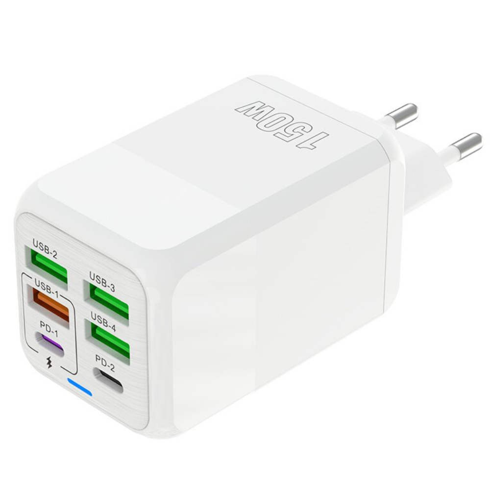 4USB+2PD 6in1 고속충전기 150W, 1개, 흰색 19,800원