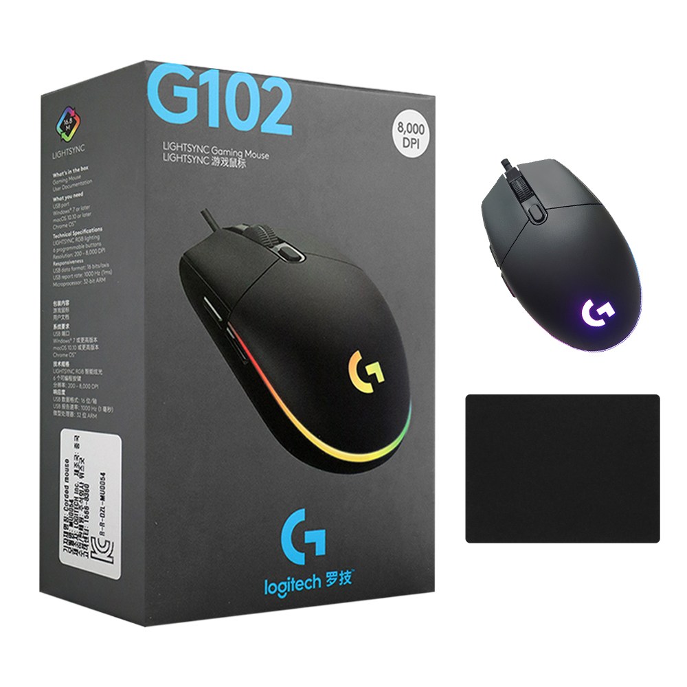 로지텍 G102 2세대 LIGHTSYNC 게이밍 유선 마우스 병행 정품박스 + 스토리링크 마우스패드 27,900원