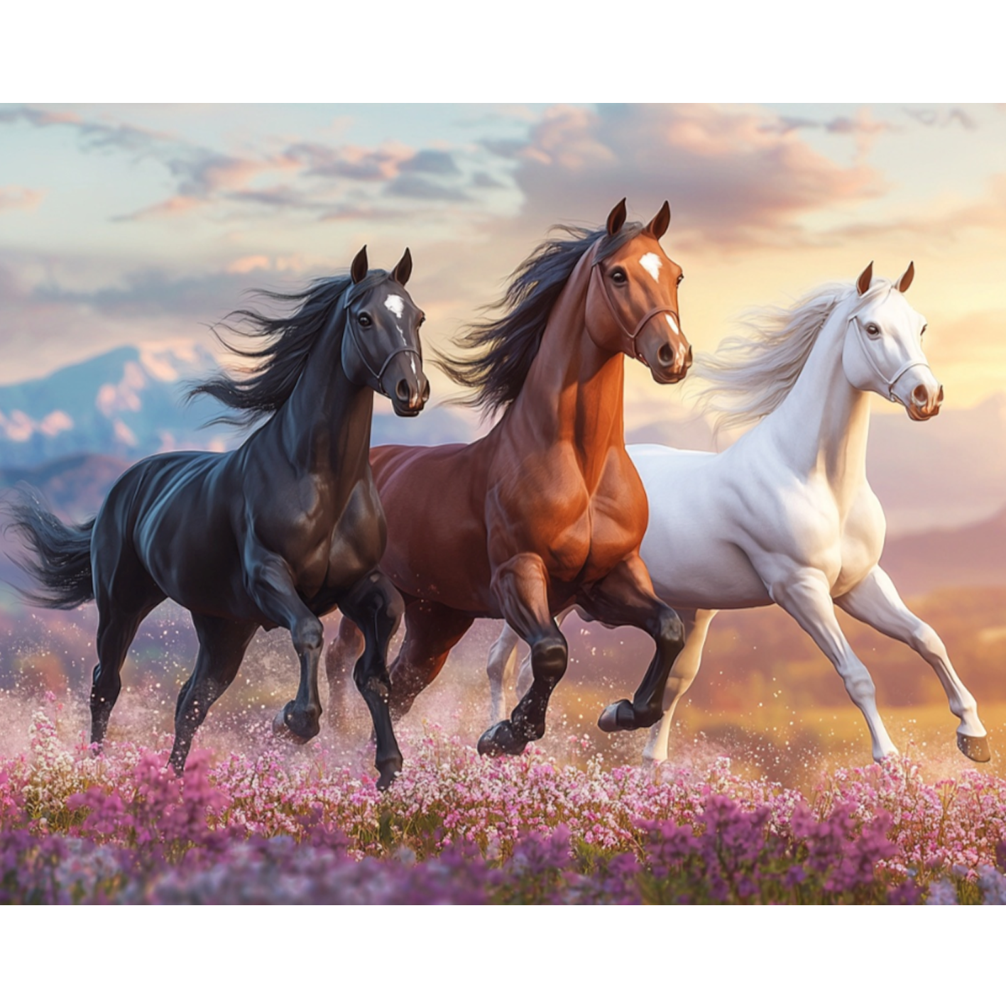 호우맘 액자 캔버스형 보석십자수 DIY 키트 60 x 75 cm, 1개, HM-02 말 45,000원