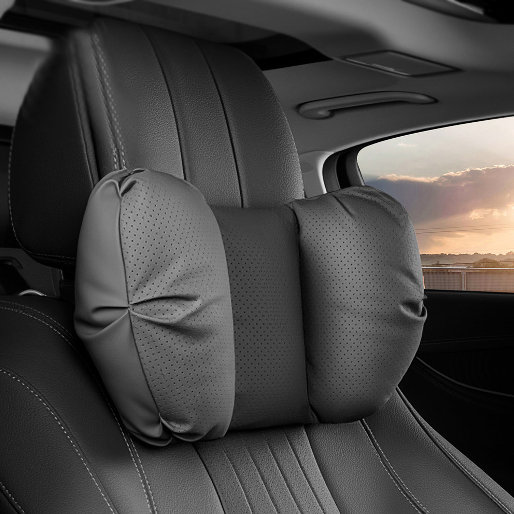 아름 1+1 차량용 메모리폼 목쿠션 차량 헤드레스트 쿠션 베개 자동차 목베개 여행용 목받침 목베게 2p 고급형, 2개, (A)탄탄-블랙 27,900원