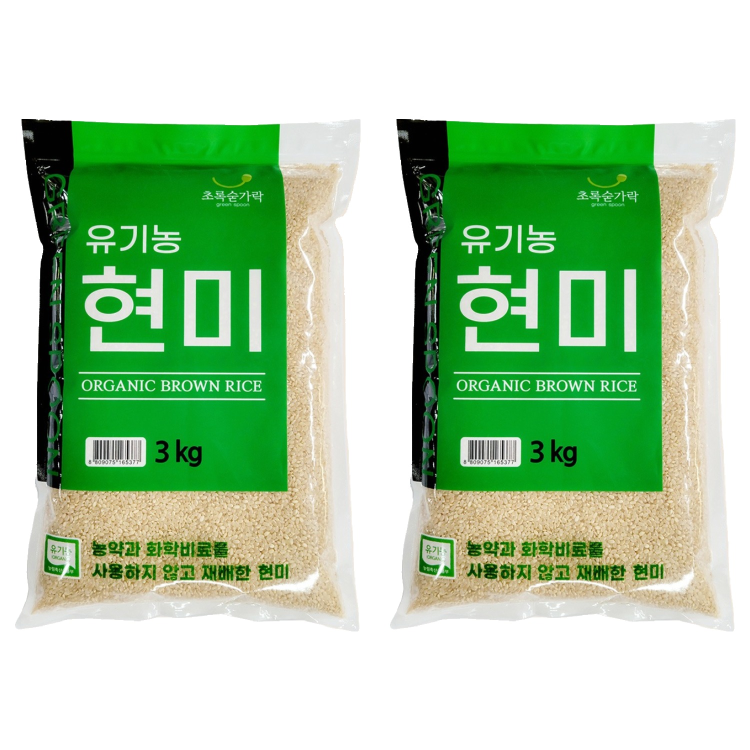 초록숟가락 유기농 현미, 3kg, 2개 33,800원