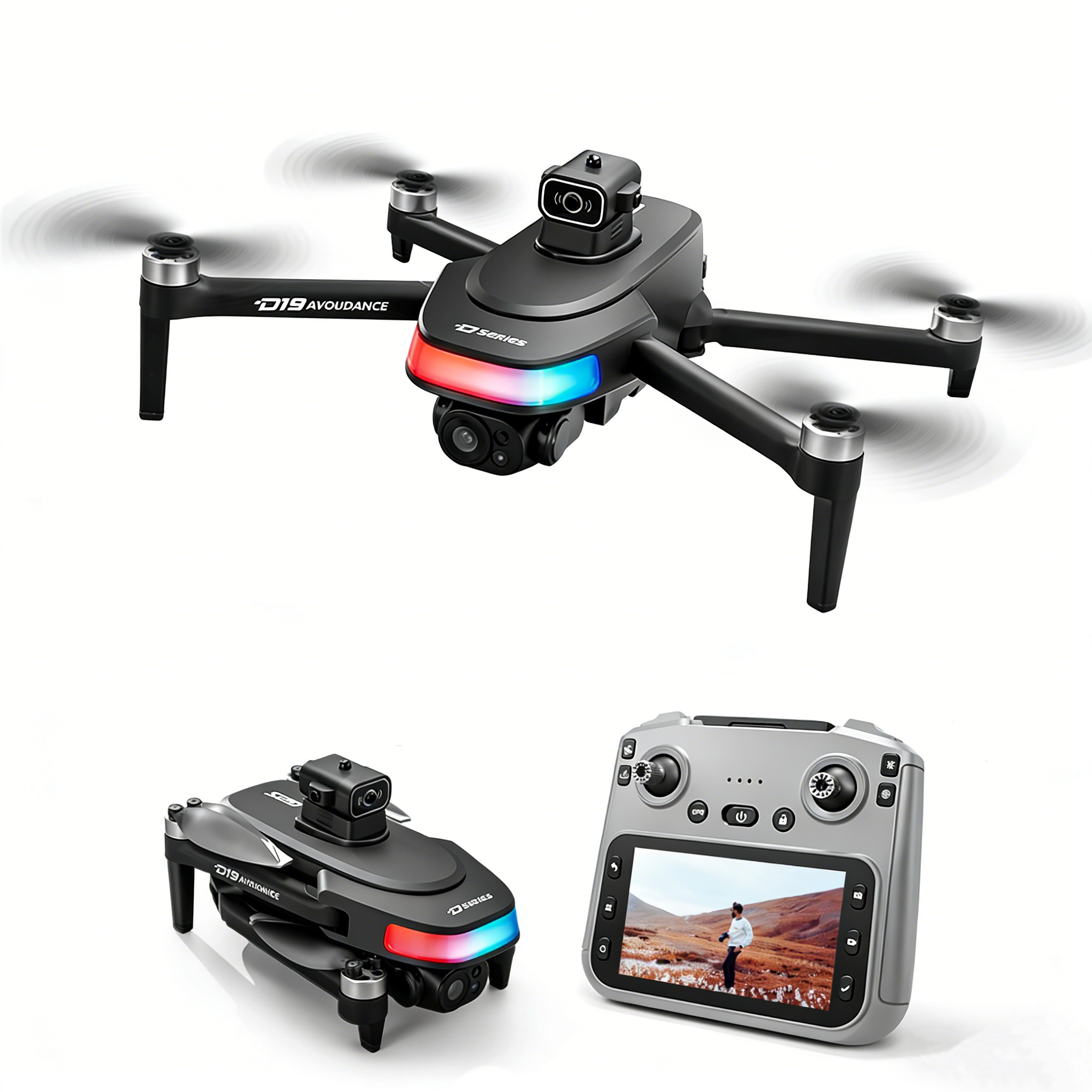 비우박스 4K 고화질 촬영드론 4.5인치 화면 리모컨 적외선 스마트 장애물회피 GPS 자동귀환 비행시간 30분 입문용 학습 및 선물 추천 한국어 설명서+카드리더기+8G 메모리카드, 2개, 배터리 169,000원