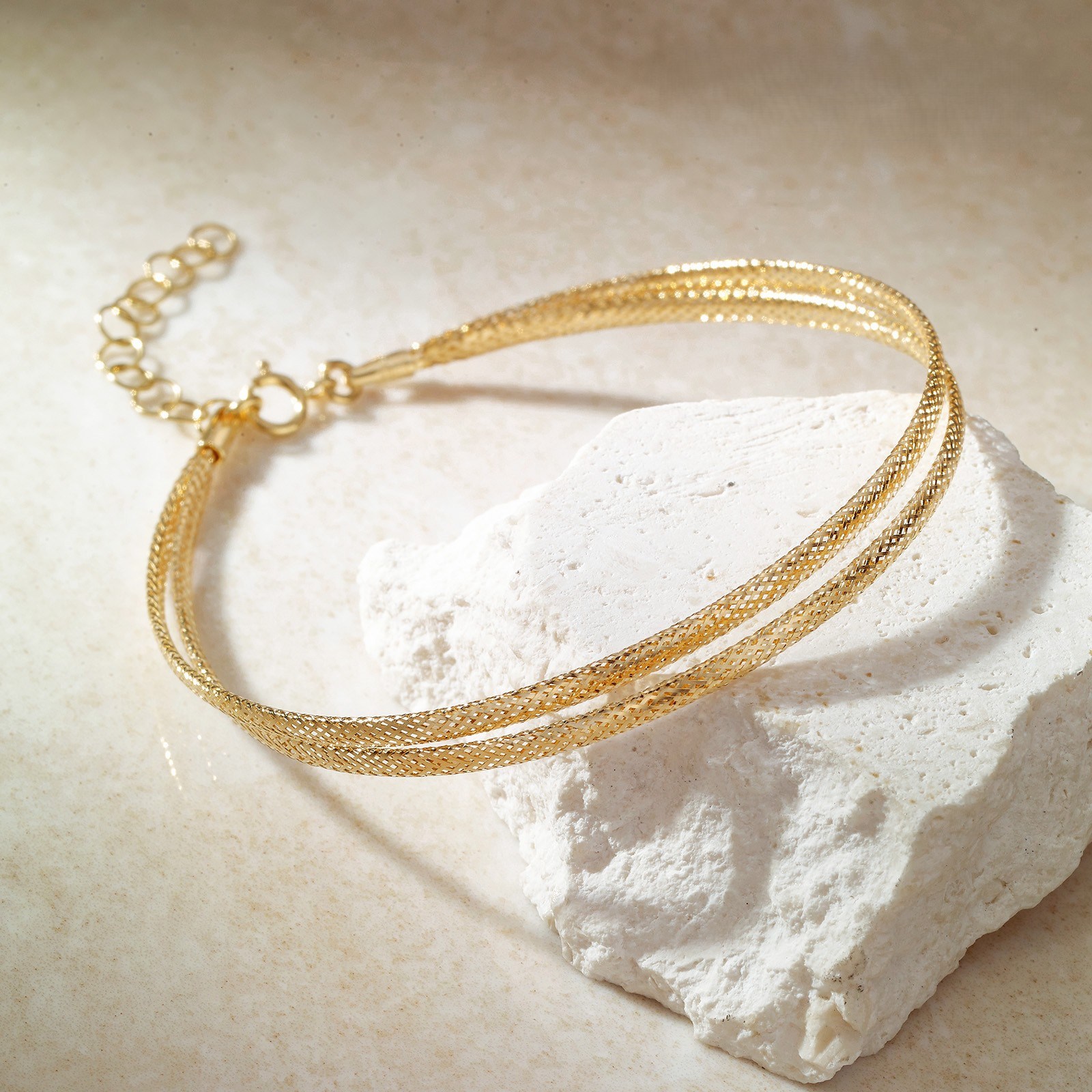 펠리체골드 18K 스네이크 더블 팔찌 (+선물포장) 레이어드 데일리 두줄 기념일 여성 스네이크 메쉬 우정팔찌 고급 이태리 금 골드 체인 483,510원