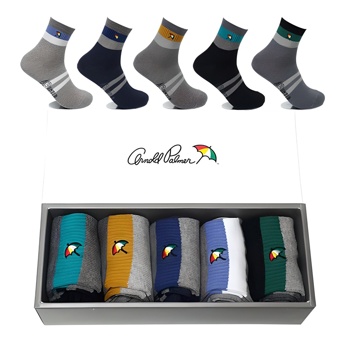아놀드파마 남성용 캐주얼 패션 발목 양말 5족 선물세트 박스 중목 면 학생용 성인용 스포츠 고급 삭스 AP5171 17,800원