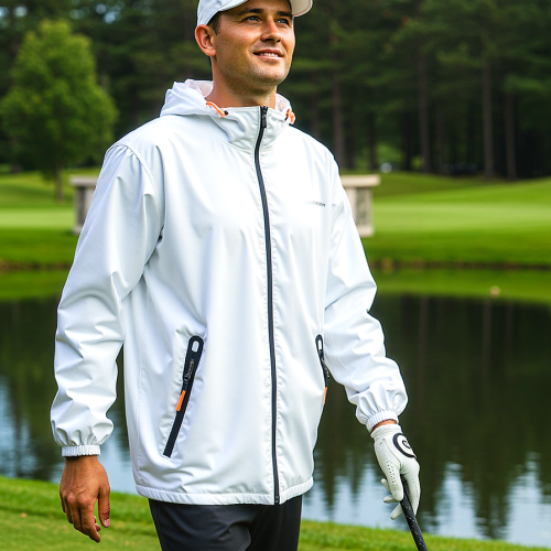 채로스 프리미엄 남성용 바람막이 골프 비옷 세트 방수 야외활동, 화이트, 1개 39,000원