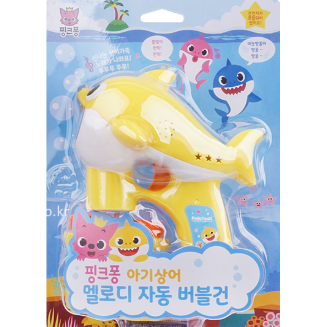 핑크퐁 아기상어 비눗방울 버블건 야외놀이 필수아이텀, 건전지포함, 1개, 옐로우 18,400원