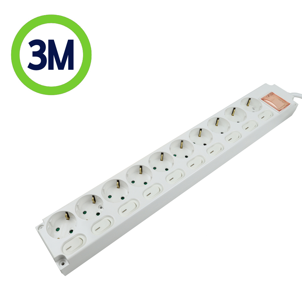 IT 안전한 국산 과부하 자동 차단 멀티탭 개별 멀티탭 (10구), 1개, 백색, 3m 34,500원