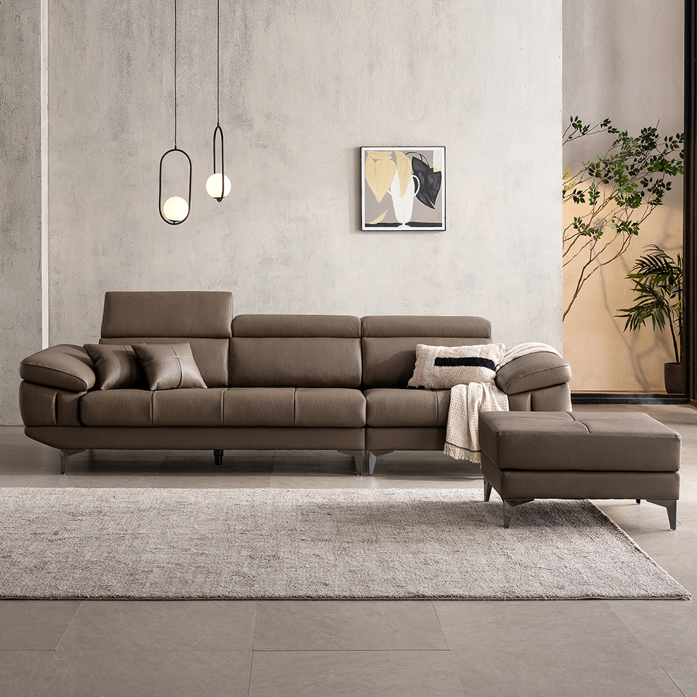 벤티 헤드틸팅 기능성 이태리산 천연소가죽 소파 4인용 + 스툴 세트 방문설치 1,610,000원