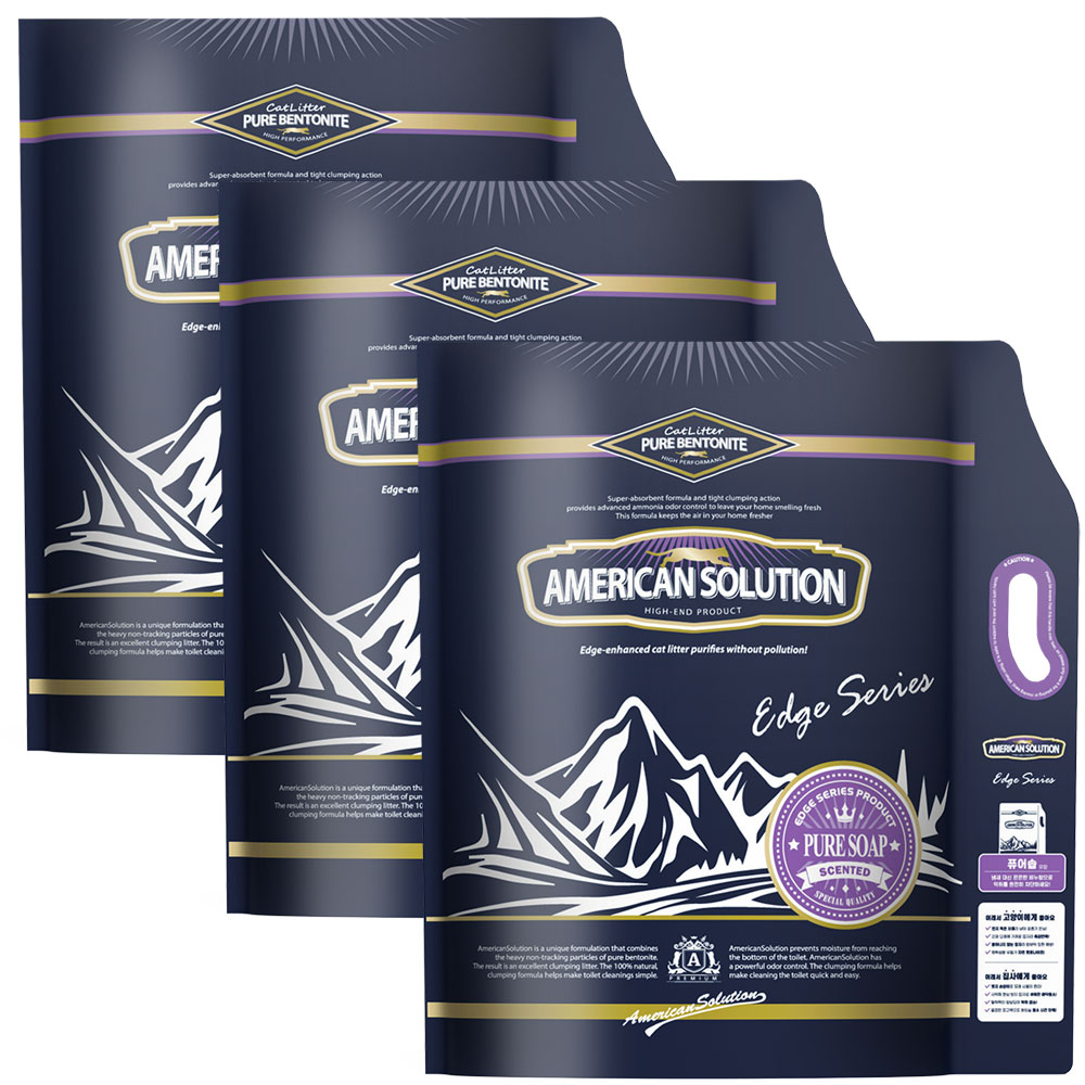 아메리칸솔루션 엣지 퓨어솝 유향 고양이모래 6kg x 3개 먼지없는 벤토나이트 배변모래 42,900원