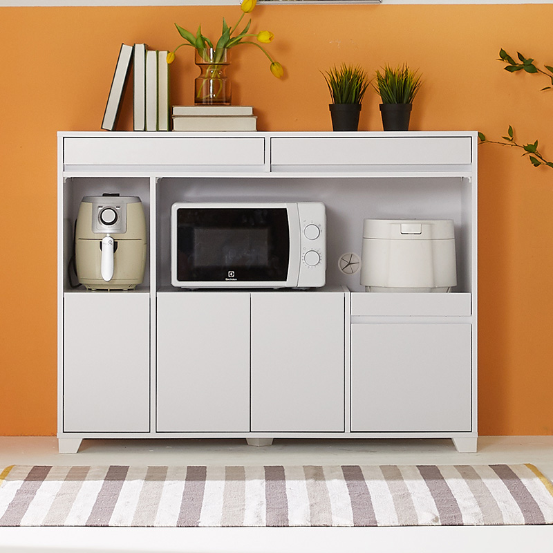 블리스데코 델리아 1200 멀티 주방수납장 밥솥다이 렌지대 에어프라이어 전자레인지, 화이트, 3단 137,000원