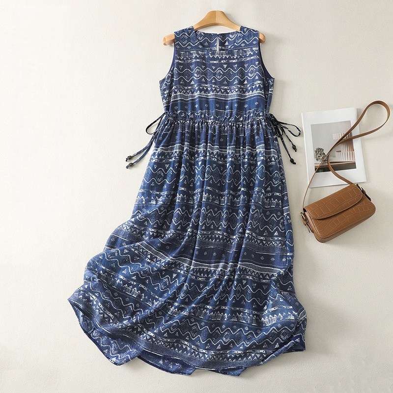 WIHOLL 여성 빅사이즈 프린트 나시 원피스 루즈핏 여름 체형커버 데일리룩 33,160원