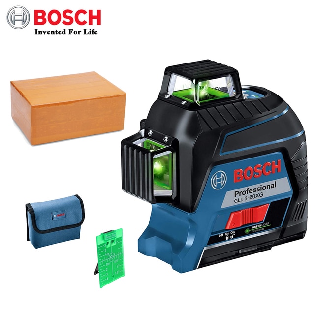 BOSCH 12 라인 레이저 레벨 녹색 3D 셀프 레벨링 360 수평 및 수직 크로스 초강력 GLL3-60XG 측정 도구 381,550원