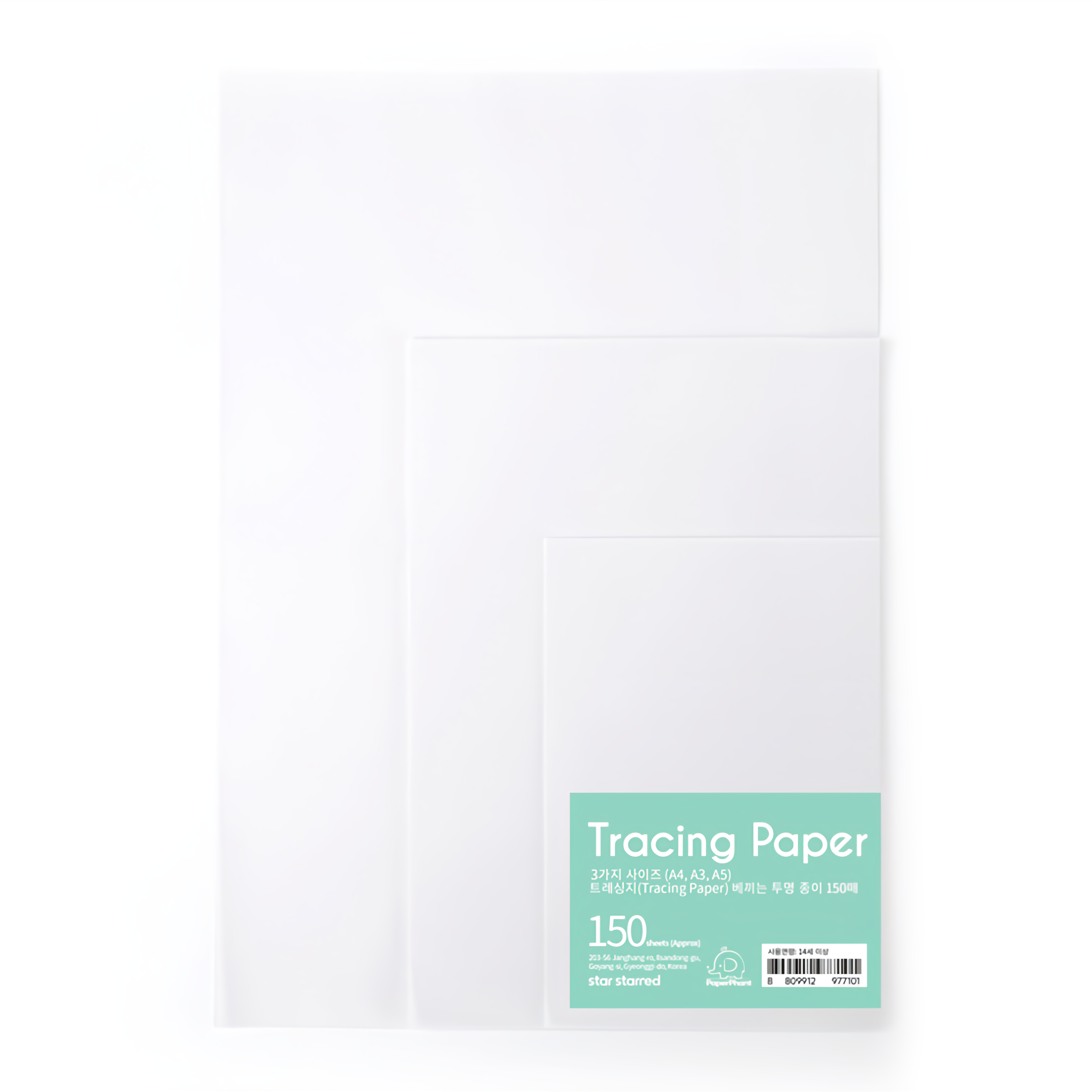 PaperPhant 3가지 사이즈(A4, A3, A5) 트레싱지(Tracing Paper) 베끼는 투명 종이, 150매 11,080원