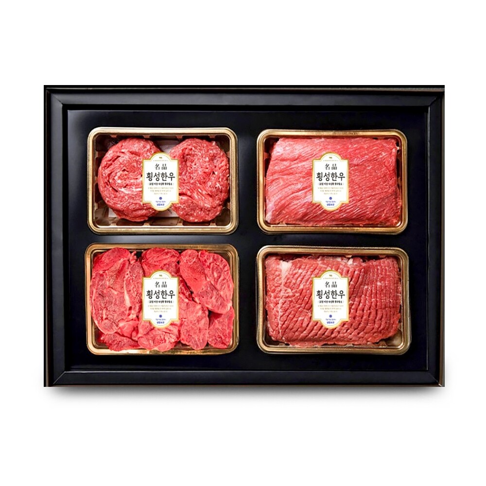 1등급 횡성한우 암소정육혼합세트 1호 [불고기+국거리+산적+장조림] 각 400g 87,700원