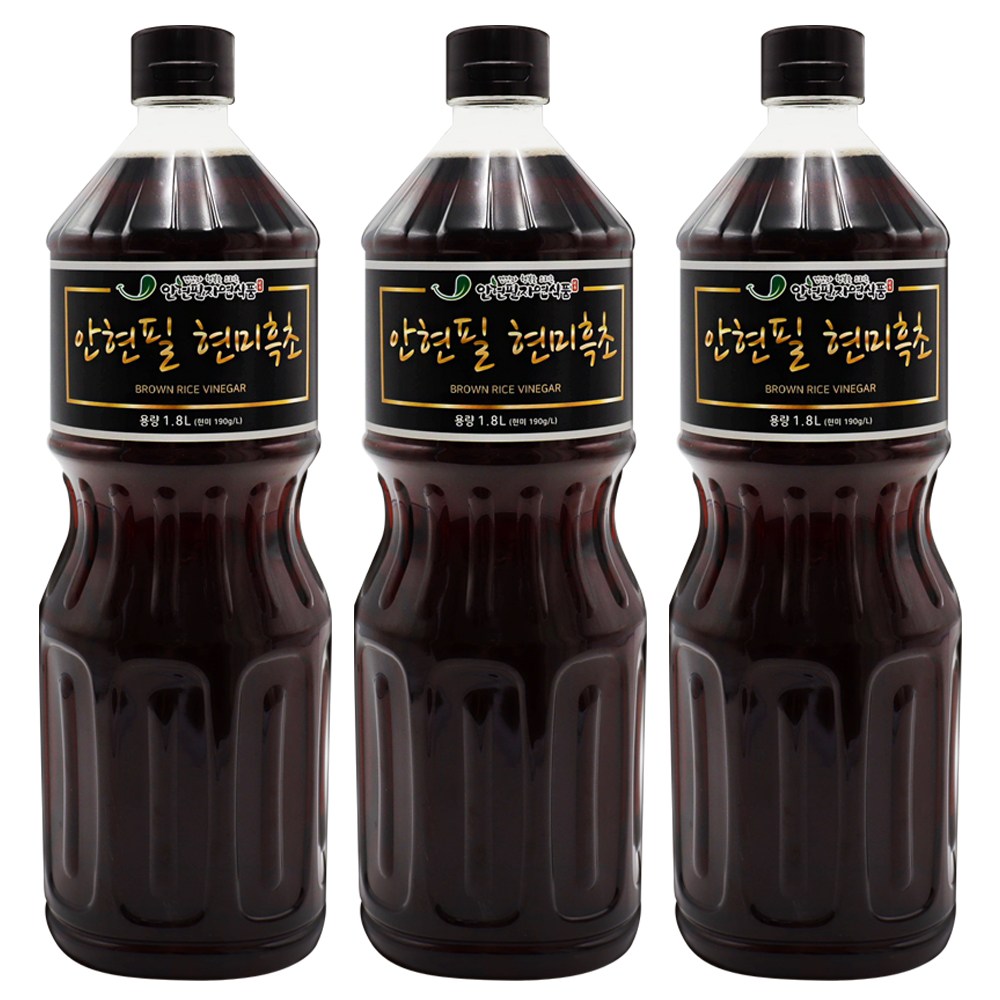 안현필 현미흑초 1.8L 100% 천연발효식초 현미식초, 1.8L, 3개 74,000원