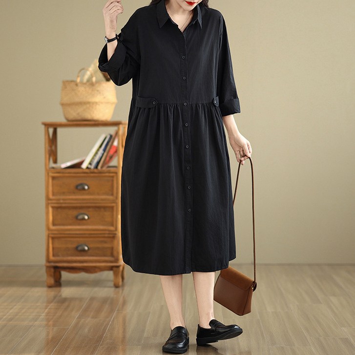 퀸앤조이 카지인 핀턱 A라인 셔츠 원피스 51,800원