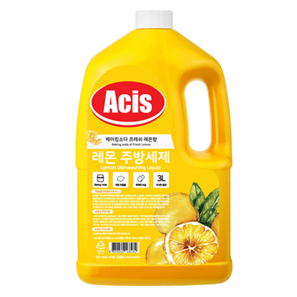 아키스 베이킹소다 프레쉬 레몬 주방세제, 3L, 1개 6,900원