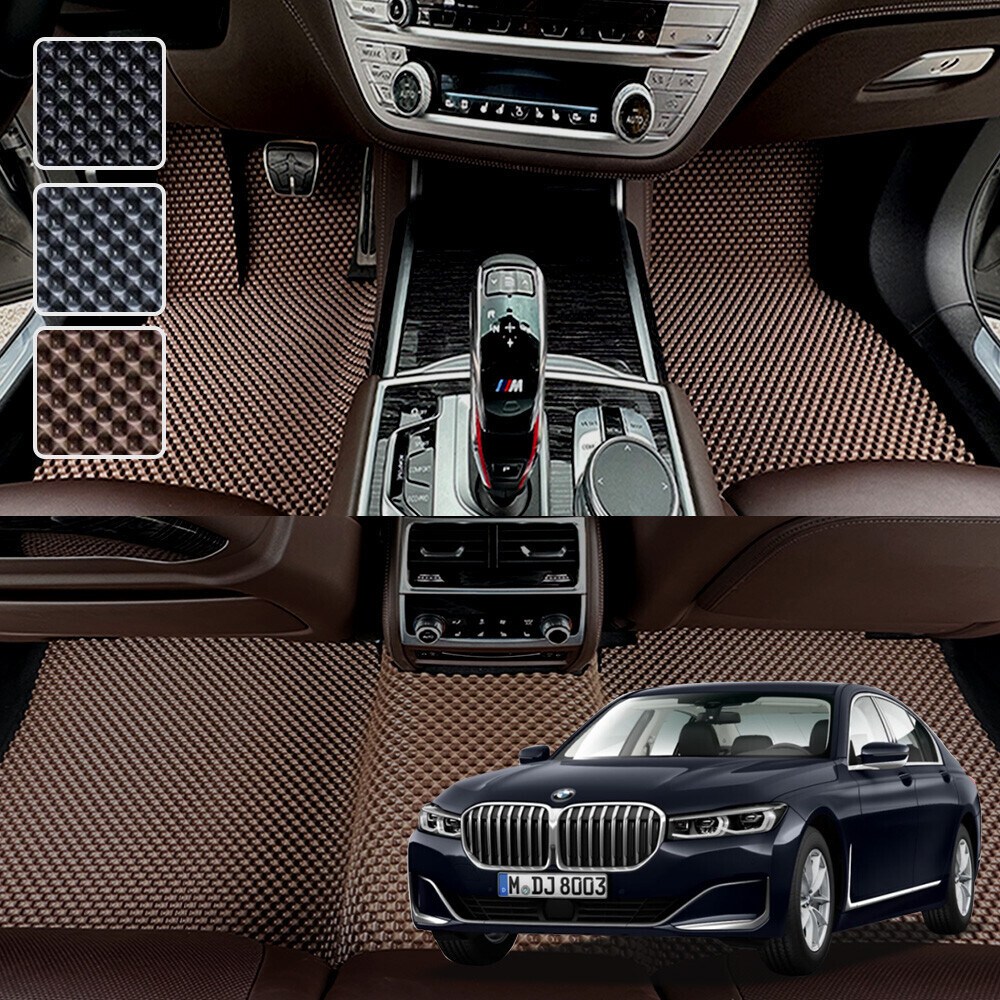 BMW 7시리즈 G11, G12 전용 3D 엠보싱 차세대 고무매트 1열2열 세트, 브라운, 375-1 7시리즈_롱바디(G12) 59,000원