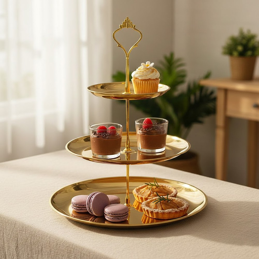 쿠킹홈 테이블리 2단 디저트 트레이(골드), 1개, 골드 12,170원
