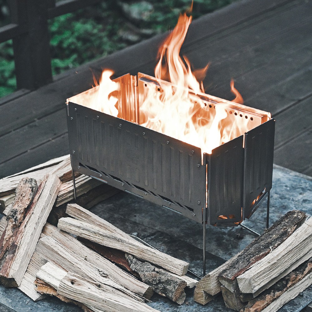 살반 컨테이너 이중연소 접이식  캠핑 화로대 불멍 접이식  bbq 그릴 스토브 장작 96,000원