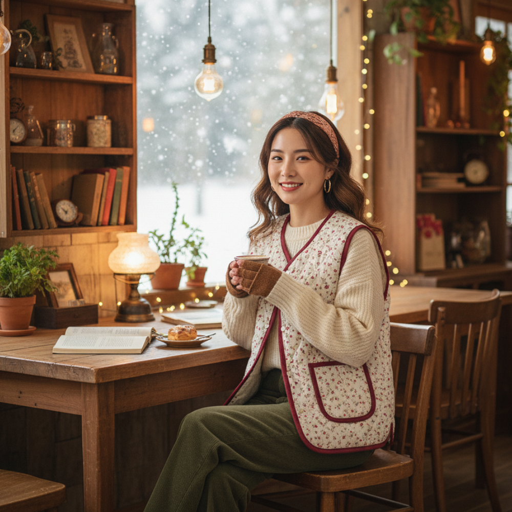 플라워 누빔조끼 방한조끼 발열조끼 12,880원