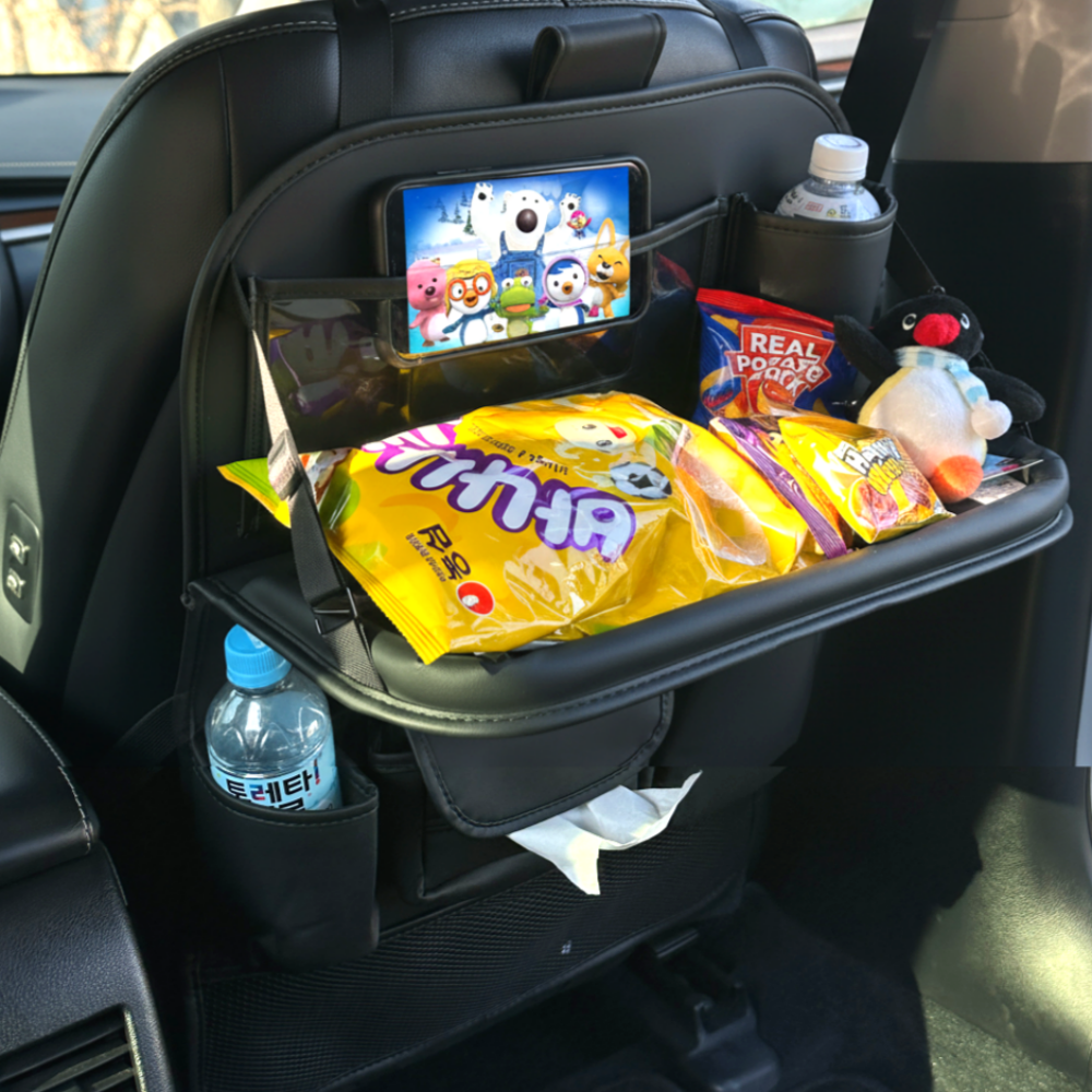 프리미엄 가죽 피코니 차량용 뒷자석 정리 수납포켓, 스페이스 블랙, 1개 43,100원